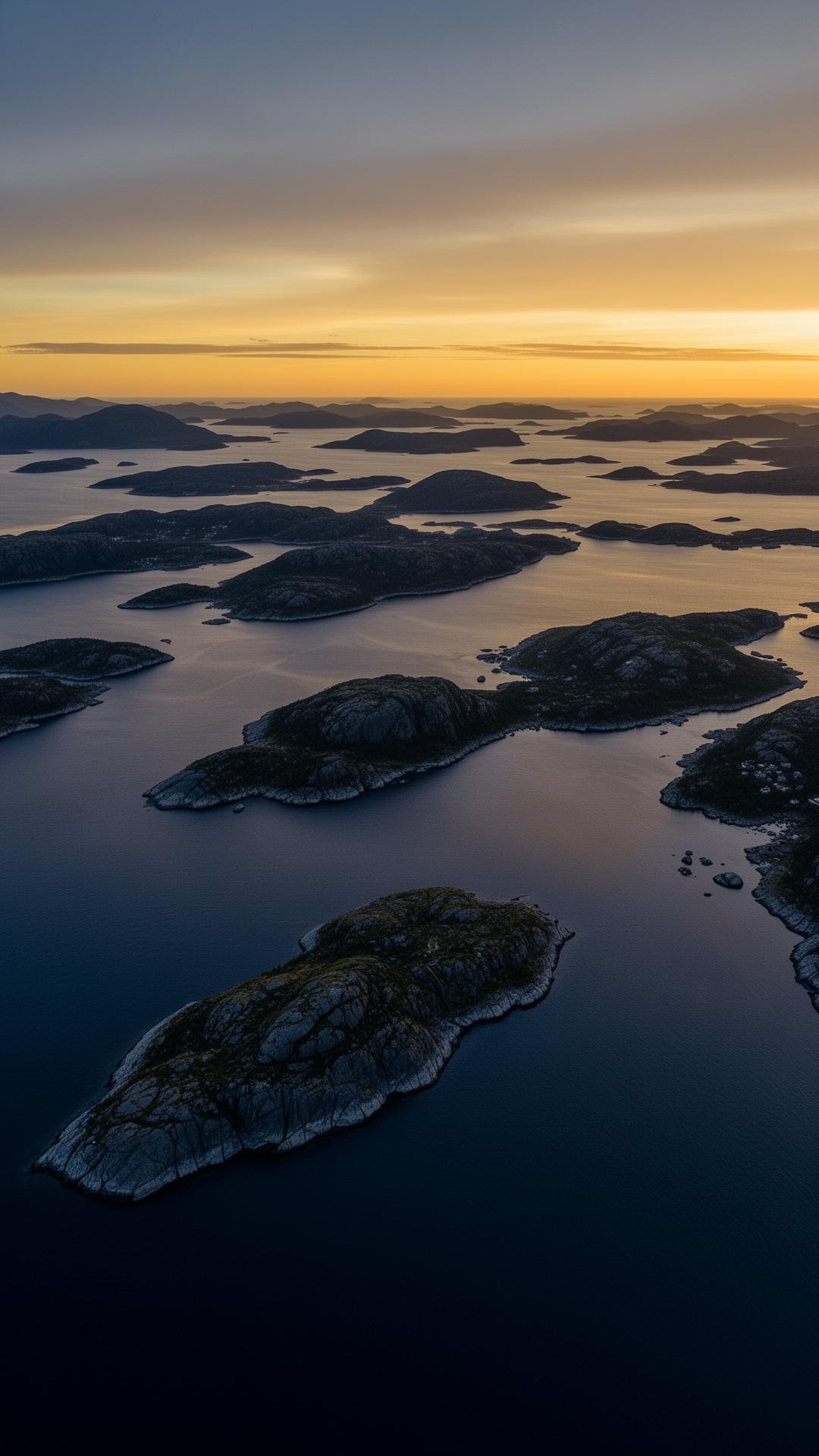 Skärgård vid skymning